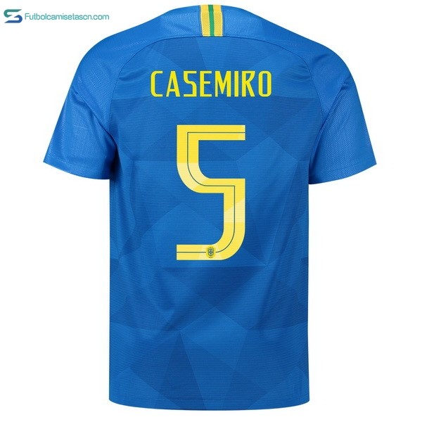 Camiseta Brasil 2ª Casemiro 2018 Azul